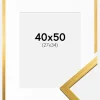 Ramme Edsbyn Guld 40x50 cm - Passepartout Hvid 28x35 cm