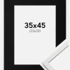 Ramme Edsbyn Hvid 35x45 cm - Passepartout Sort 24x34 cm