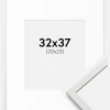 Ramme Edsbyn Hvid 32x37 cm - Passepartout Hvid 21x24 cm