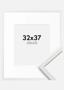 Ramme Edsbyn Hvid 32x37 cm - Passepartout Hvid 21x24 cm