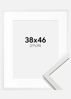 Ramme Edsbyn Hvid 38x46 cm - Passepartout Hvid 28x36 cm