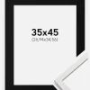 Ramme Edsbyn Hvid 35x45 cm - Passepartout Sort 11x14 inches (27,94x35,56 cm)