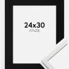 Ramme Edsbyn Hvid 24x30 cm - Passepartout Sort 18x24 cm