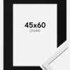 Ramme Edsbyn Hvid 45x60 cm - Passepartout Sort 32x45 cm