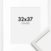 Ramme Edsbyn Hvid 32x37 cm - Passepartout Hvid 22x27 cm