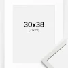 Ramme Edsbyn Hvid 30x38 cm - Passepartout Hvid 22x30 cm