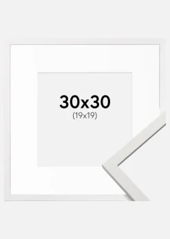 Ramme Edsbyn Hvid 30x30 cm - Passepartout Hvid 20x20 cm