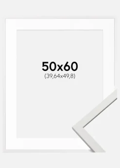 Ramme Edsbyn Hvid 50x60 cm - Passepartout Hvid 16x20 inches (40,64x50,8 cm)