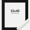 Ramme Edsbyn Hvid 32x45 cm - Passepartout Sort 10x12 inches (25,4x30,48 cm)