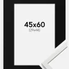 Ramme Edsbyn Hvid 45x60 cm - Passepartout Sort 30x45 cm