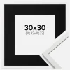 Ramme Edsbyn Hvid 30x30 cm - Passepartout Sort 8x8 inches (20,32x20,32 cm)