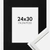 Ramme Edsbyn Hvid 24x30 cm - Passepartout Sort 6x8 inches (15,24x20,32 cm)