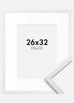 Ramme Edsbyn Hvid 26x32 cm - Passepartout Hvid 17x23 cm