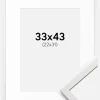 Ramme Edsbyn Hvid 33x43 cm - Passepartout Hvid 23x32 cm