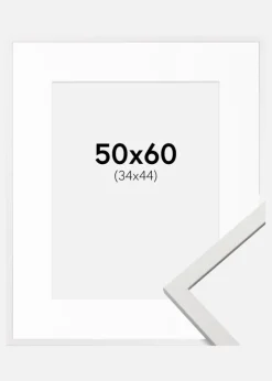 Ramme Edsbyn Hvid 50x60 cm - Passepartout Hvid 35x45 cm