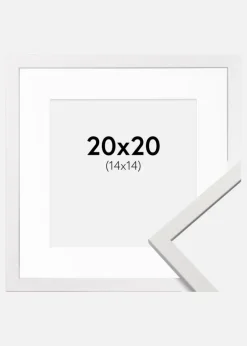 Ramme Edsbyn Hvid 20x20 cm - Passepartout Hvid 15x15 cm