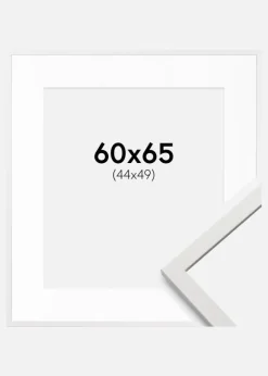 Ramme Edsbyn Hvid 60x65 cm - Passepartout Hvid 45x50 cm