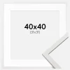 Ramme Edsbyn Hvid 40x40 cm - Passepartout Hvid 32x32 cm