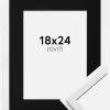Ramme Edsbyn Hvid 18x24 cm - Passepartout Sort 13x18 cm