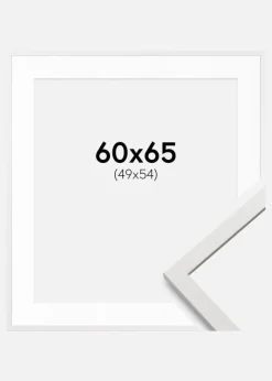 Ramme Edsbyn Hvid 60x65 cm - Passepartout Hvid 50x55 cm