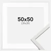 Ramme Edsbyn Hvid 50x50 cm - Passepartout Hvid 40x40 cm
