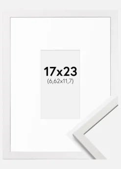 Ramme Edsbyn Hvid 17x23 cm - Passepartout Hvid 3x5 inches