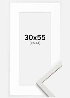 Ramme Edsbyn Hvid 30x55 cm - Passepartout Hvid 20x45 cm