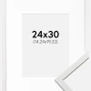 Ramme Edsbyn Hvid 24x30 cm - Passepartout Hvid 6x8 inches (15,24x20,32 cm)