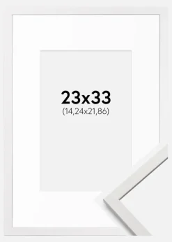 Ramme Edsbyn Hvid 23x33 cm - Passepartout Hvid 6x9 inches
