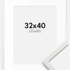 Ramme Edsbyn Hvid 32x40 cm - Passepartout Hvid 23x31 cm