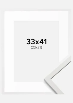 Ramme Edsbyn Hvid 33x41 cm - Passepartout Hvid 24x32 cm