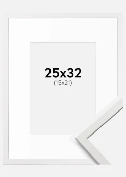 Ramme Edsbyn Hvid 25x32 cm - Passepartout Hvid 16x22 cm