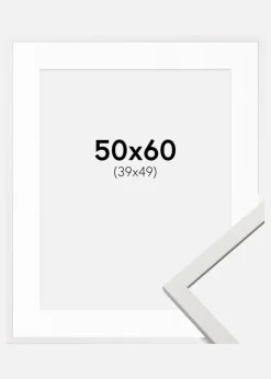 Ramme Edsbyn Hvid 50x60 cm - Passepartout Hvid 40x50 cm