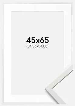 Ramme Edsbyn Hvid 45x65 cm - Passepartout Hvid 14x22 inches