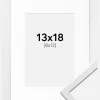 Ramme Edsbyn Hvid 13x18 cm - Passepartout Hvid 9x13 cm