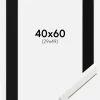 Ramme Edsbyn Hvid 40x60 cm - Passepartout Sort 30x50 cm