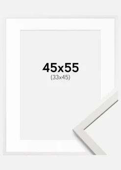 Ramme Edsbyn Hvid 45x55 cm - Passepartout Hvid 34x46 cm