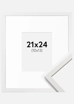 Ramme Edsbyn Hvid 21x24 cm - Passepartout Hvid 11x14 cm