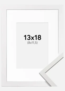 Ramme Edsbyn Hvid 13x18 cm - Passepartout Hvid 9x12 cm