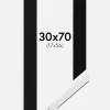 Ramme Edsbyn Hvid 30x70 cm - Passepartout Sort 18x57 cm