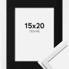 Ramme Edsbyn Hvid 15x20 cm - Passepartout Sort 11x15 cm