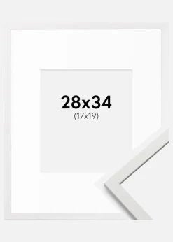 Ramme Edsbyn Hvid 28x34 cm - Passepartout Hvid 18x20 cm