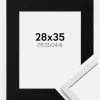 Ramme Edsbyn Hvid 28x35 cm - Passepartout Sort 8x10 inches (20,32x25,4 cm)