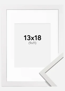 Ramme Edsbyn Hvid 13x18 cm - Passepartout Hvid 10x12 cm