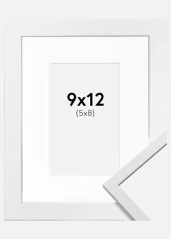 Ramme Edsbyn Hvid 9x12 cm - Passepartout Hvid 6x9 cm