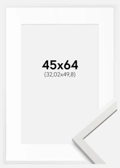 Ramme Edsbyn Hvid 45x64 cm - Passepartout Hvid 13x20 inches