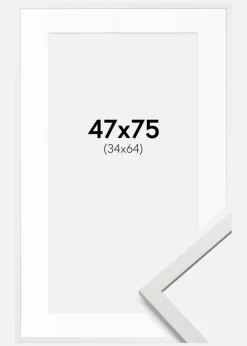 Ramme Edsbyn Hvid 47x75 cm - Passepartout Hvid 35x65 cm