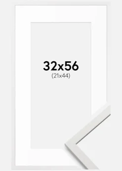 Ramme Edsbyn Hvid 32x56 cm - Passepartout Hvid 22x45 cm