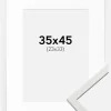 Ramme Edsbyn Hvid 35x45 cm - Passepartout Hvid 24x34 cm