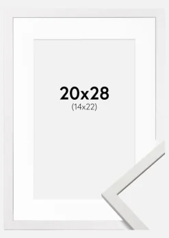 Ramme Edsbyn Hvid 20x28 cm - Passepartout Hvid 15x23 cm